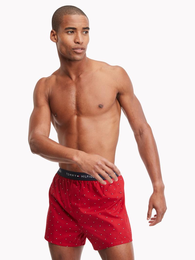 Férfi Tommy Hilfiger Pamut classics boxer 3pk Boxers Sötétkék Kék Piros | HU 1341GSO